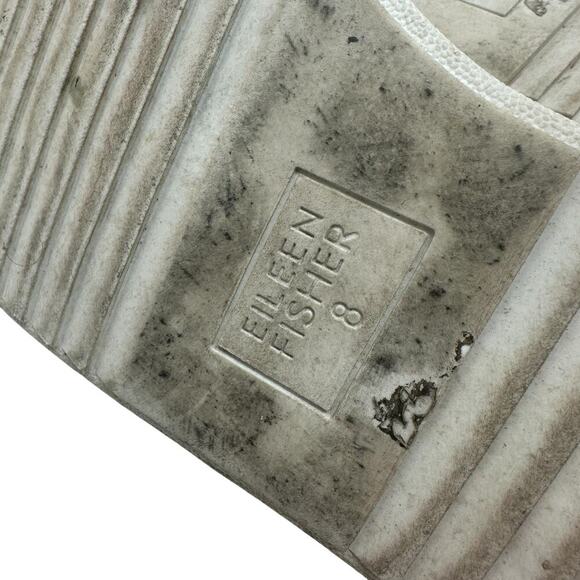 Eileen Fisher Prop Platform Sneakers Low‎ Top Metallic Silver Gunmetal Size US 8 - Picture 13 of 14